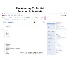 the amazing to do list function in one note