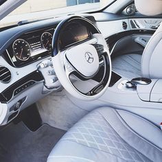 the interior of a mercedes benz car