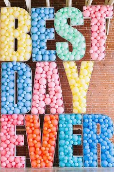 the words best day ever are made out of candy