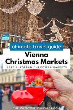 Visit the Vienna Christmas Market in Austria, one of the most enchanting Christmas Markets in Europe! With markets at famous locations like Stephensplatz and Schonbrunn Palace, our guide covers the best things to do, what to eat and drink, and souvenirs to buy. Add this Europe destination to your December travel plans and enjoy the festive decorations and sparkling Christmas tree that make Christmas in Europe so magical. Vienna In November, Wien Christmas, Winter Vienna, Vienna Winter, Austria Christmas, Vienna Trip, Travel Vienna, Vienna Food