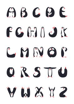 the alphabet is made up of black and white letters, with red paint on them