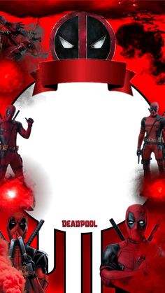 deadpool movie poster with deadpool characters