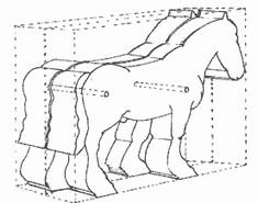 the diagram shows how to draw a horse