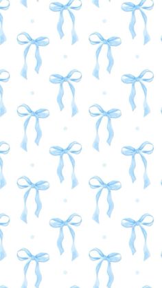 blue bows and dots on a white background