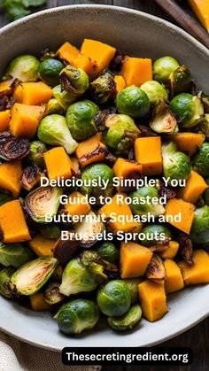 a white bowl filled with brussel sprouts and buttered brussels sprouts