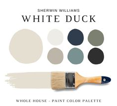 sherylin williams's white duck paint color palette with the words, whole house - paint color palette