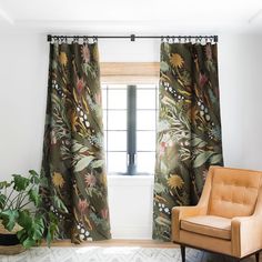 The 1-piece The Iveta Abolina Biophilia Desiree Blackout Window Curtainby Deny Designs is a wonderful accent to your windows in your home. Made with lightweight polyester, this product is beautiful and easy to care for. Green Patterned Curtains, Fun Curtains Living Room, Curtains For Green Walls Living Room, Curtains In Dining Room, Jungle Curtains, Picture Window Curtains, Green Window Treatments, Biofilic Design, Bold Curtains