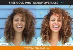 two women with curly hair smiling and confetti falling from their mouths in front of them