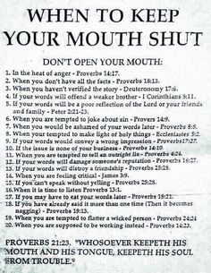 a sign that says when to keep your mouth shut