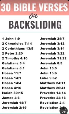 the 30 bible verses on backsliding