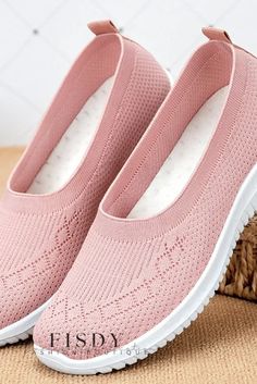 Fisdy - Stylish Lace-up Shoes with Cushioned Soles Knitting Sock, Spring Flats, Casual Slip On Shoes, Light Sneakers, Mesh Heels, Woven Shoes, Sock Sneakers, Round Toe Shoes, Nursing Shoes