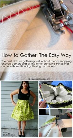 the instructions for how to make an easy sewing project with fabric and buttons on it