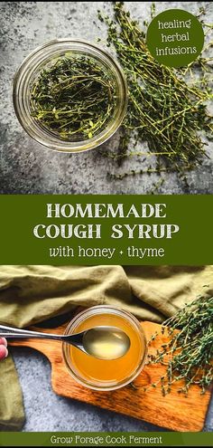 Make your own Homemade Cough Syrup with Honey using our guide on healing herbal infusions. Ideal for naturally soothing coughs, this recipe features honey as a key healing ingredient, offering a comforting remedy during cold seasons. Learn more about herbalism for beginners, natural remedies, and herbs for health at growforagecookferment.com. Cough Syrup For Kids, Natural Cough Remedies