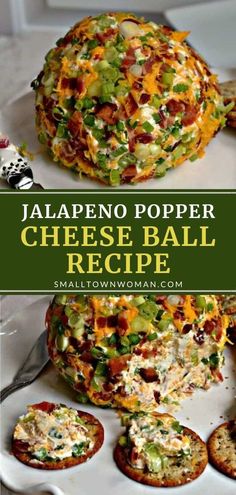 jalapeno popper cheese ball recipe on a plate