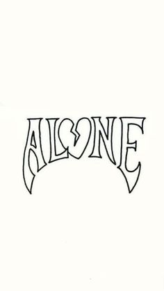 the word algone is drawn in black ink