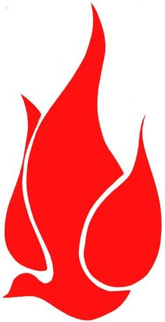 a red fire symbol on a white background