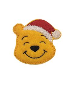 a winnie the pooh christmas hat patch