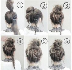 Quick Hairstyles For School, Easy Work Hairstyles, Sanggul Modern, Fishtail Braid, Fast Hairstyles, Peinados Fáciles Para Cabello Corto, Work Hairstyles, Penteado Cabelo Curto, Trik Fotografi