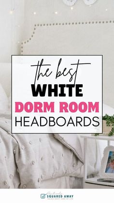 Give your dorm a stylish upgrade with these affordable white headboards! Perfect for creating a cozy, modern look in any dorm room. Save this for easy dorm decor tips! Dorm Headboards, White Storage Ottoman, College Freshman Dorm, Dorm List, Dorm Bedding Twin Xl, White Dorm Room, Dorm Room Headboards, Dorm Room Aesthetic, Dorm Beds