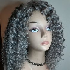 New Handmade Beach Curl Crochet Wig W/Lace Part In Color #Gray. Unit Is @ 12 Inches Made On My "Very Popular" Stretchy Comfortable Breathable Crochet Wig Cap. Comes In Different Colors Per Buyer Request. #Nwot Crochet Wig Cap, Silver Wigs, Beach Curls, Crochet Wig, Wig Color, Wig Cap, Grey Hair, Different Colors, Gray Color