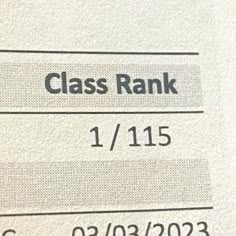 a close up of the name and address of a class rank on a piece of paper