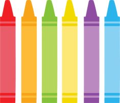 four crayons are lined up in different colors and the one on the left is colored