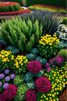 Lush and romantic flower garden with a variety of blooms Front Garden Flowers, Front Porch Flower Bed Ideas, Garden Flower Bed Ideas, Front Door Transformation, Door Transformation, Edible Flower Garden, Flower Garden Ideas, Garden Flower Beds