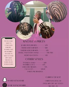 this flyer was made by meee Hairstyles Price List, Hair Page Profile Pic, Beginner Braider Prices, Prices For Braids, Hair Braider Price List, Hair Business Flyers Ideas, Hairstyle Price List, How To Start A Hair Braiding Business, Hairstylist Flyer Ideas