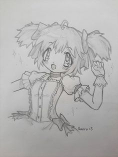 a drawing of an anime character with long hair