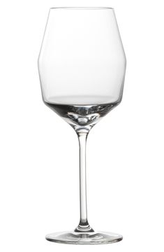 an empty wine glass on a white background