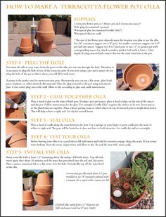 instructions for how to make terracotta flower pots