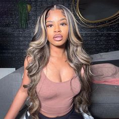 Balayage Wig Black Women, Highlight Wig, Birthday Plans, Honey Blonde Highlights, Balayage Color, Lace Frontal Wigs, Honey Blonde Hair, Body Wave Wig