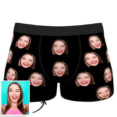 Custom Corlorful Face Boxer Shorts Funny Gifts For Boyfriend, Boxers Design, Face Fun, Custom Boxers, Custom Socks, Mens Anniversary Gifts, Xmas Presents, Funny Face, Two Faces