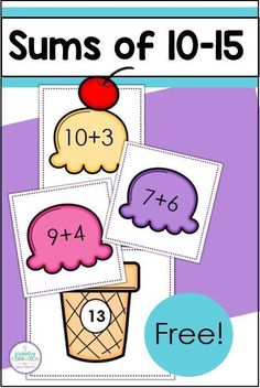 two ice cream cones with numbers on them