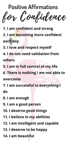 a poster with the words positive affirmations for conferences and other things to do