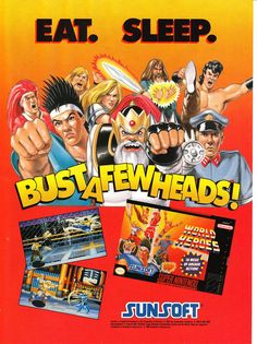 an advertisement for the video game, bust - 4 - 5 - head's