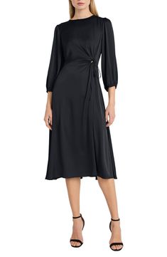 DONNA MORGAN FOR MAGGY Long Sleeve Tie Waist Midi Dress | Nordstromrack Black Long Sleeve Viscose Midi Dress, Black Viscose Long Sleeve Midi Dress, Long Sleeve Viscose Midi Dress For Evening, Long Sleeve Viscose Midi Dress For Party, Chic Long Sleeve Viscose Midi Dress, Evening Long Sleeve Viscose Midi Dress, Evening Viscose Midi Dress With Long Sleeves, Formal Long-sleeve Midi Dress In Viscose, Long Sleeve Viscose Midi Dress For Formal Occasions