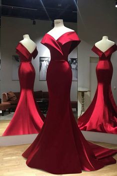 Red Evening Gown, Robes Glamour, Red Mermaid, Off Shoulder Gown, Mermaid Evening Gown, Evening Gowns Elegant, Backless Prom Dresses, Red Prom, فستان سهرة