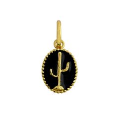 Gigi Clozeau - Cactus Black Resin pendant, Yellow Gold Resin Cactus, Mcm Jewelry, Star Of David Pendant, Shiny Objects, Black Resin, Rose Pendant, Sparkling Diamond, Whimsical Design, Resin Pendant