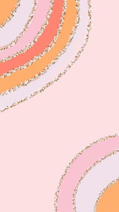 an abstract pink and orange background with gold glitter circles in the center, on top of a pastel colored backdrop