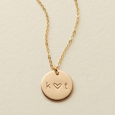 Love Disc Necklace – Made By Mary Gold Bar Necklace Personalized, Made By Mary, Gold Disc Necklace, Dainty Choker, Personalised Jewellery, Gold Bar Necklace, Gold Disc, Hand Stamped Jewelry, Disc Necklace