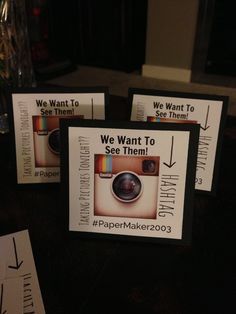 three polaroid frames with the words we want to see them