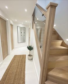 the stairs in this house are made of wood