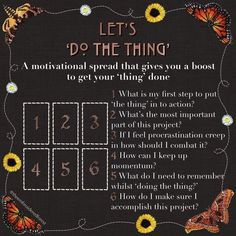 a cross stitch pattern with the words let's do the thing and butterflies on it