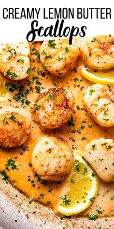 this creamy lemon butter scallops recipe is so good and easy to make