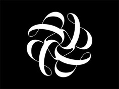 the logo for an art gallery, with white swirls on black and white background