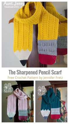 the sharpened pencil scarf free crochet pattern by jennifer pretz