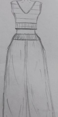 a pencil drawing of a dress