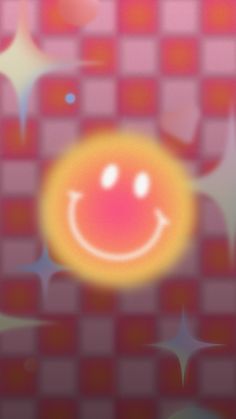 an image of a smiley face on a checkered background