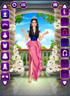 the princess dress up game is shown in this screenshote screen shot, with an open